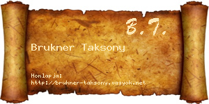 Brukner Taksony névjegykártya